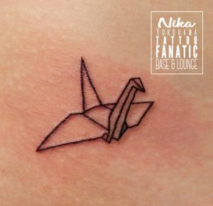 line tattoo origami orizuru