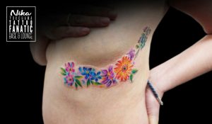 花 flower watercolor tattoo 水彩 タトゥー